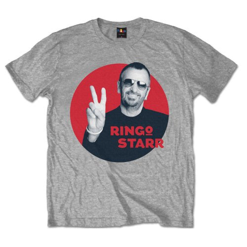 RINGO STARR UNISEX T-SHIRT: PEACE RED CIRCLE