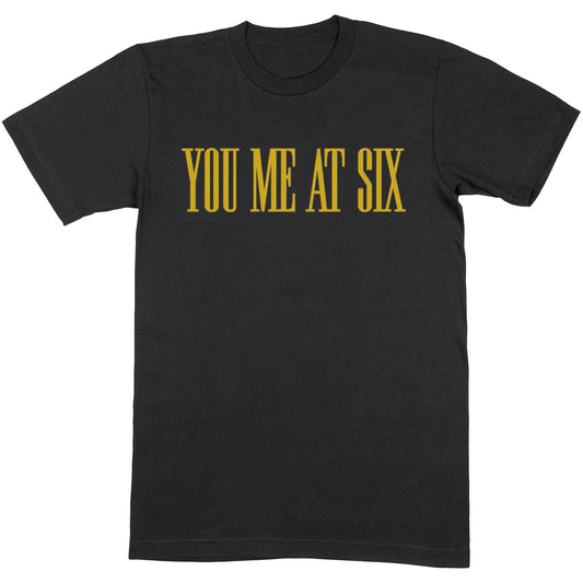 YOU ME AT SIX UNISEX T-SHIRT: YELLOW TEXT