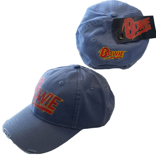 DAVID BOWIE UNISEX BASEBALL CAP: FLASH LOGO