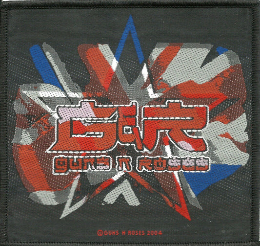 GUNS N ROSES union jack logo 2004 WOVEN SEW ON PATCH