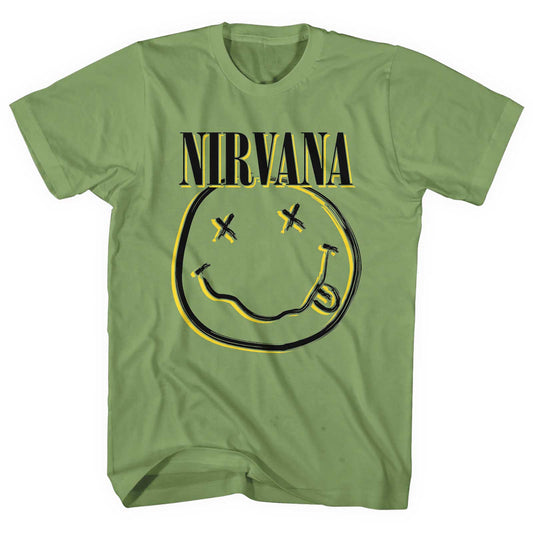 NIRVANA UNISEX T-SHIRT: INVERSE HAPPY FACE