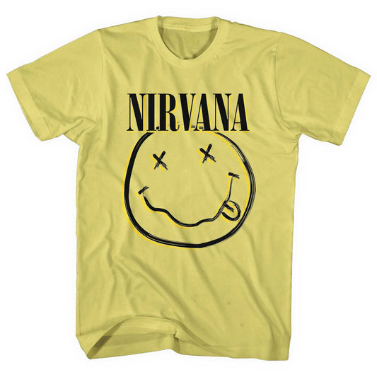 NIRVANA UNISEX T-SHIRT: INVERSE HAPPY FACE