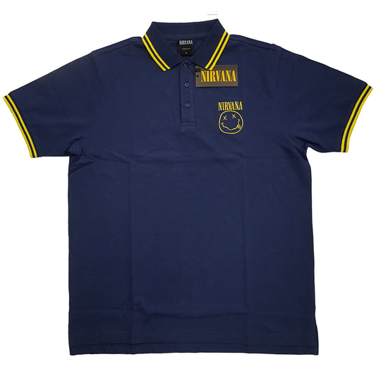 NIRVANA UNISEX POLO SHIRT: HAPPY FACE