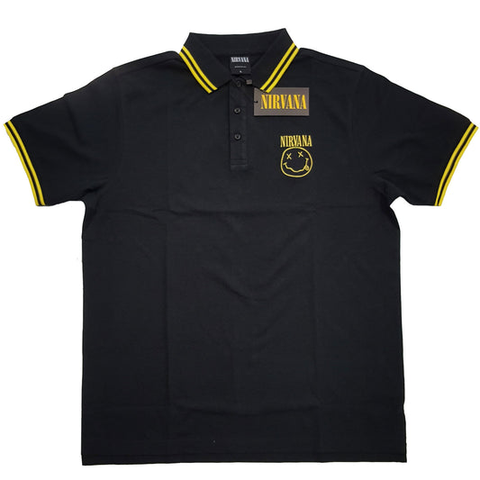 NIRVANA UNISEX POLO SHIRT: HAPPY FACE
