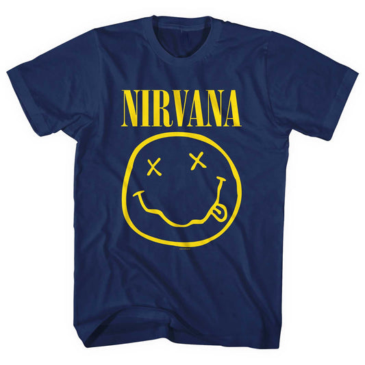 NIRVANA UNISEX T-SHIRT: YELLOW HAPPY FACE