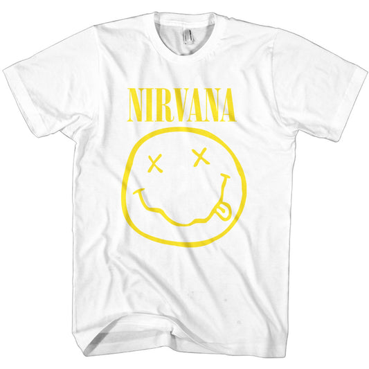 NIRVANA UNISEX T-SHIRT: YELLOW HAPPY FACE