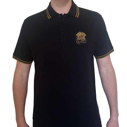 QUEEN UNISEX POLO SHIRT: CREST LOGO