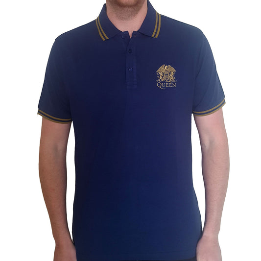 QUEEN UNISEX POLO SHIRT: CREST LOGO