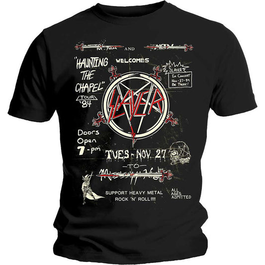 SLAYER UNISEX T-SHIRT: HAUNTING 84 FLIER