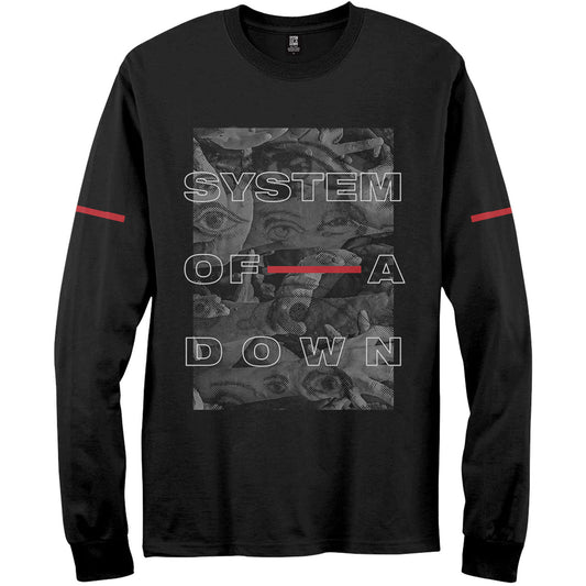 SYSTEM OF A DOWN UNISEX LONG SLEEVED T-SHIRT: EYE COLLAGE