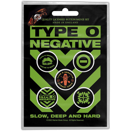 Type o Negative Slow, Deep a Hard Badge Pack