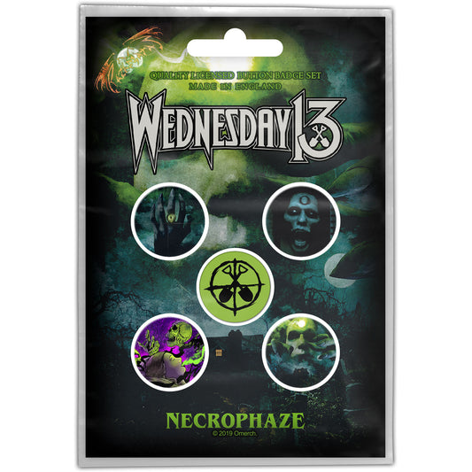 WEDNESDAY 13 BUTTON BADGE PACK: NECROPHAZE